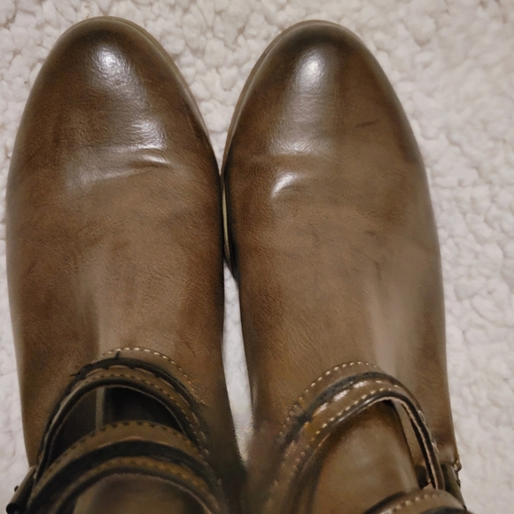 CATO Buckle Strap Ankle Boots Brown Size 8 - Picture 13 of 16